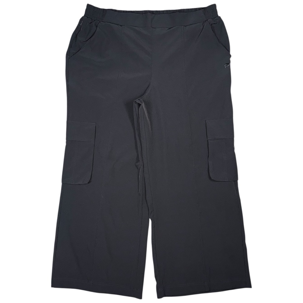 Fabletics Downtown Wide Leg Cargo Pants Women’s XXL / 1X Black Pull On Relaxed